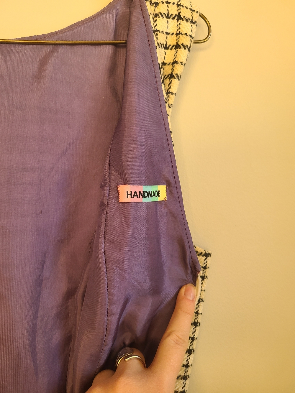 Handmade Wool Preppy Mini Dress - Picture 5 of 5